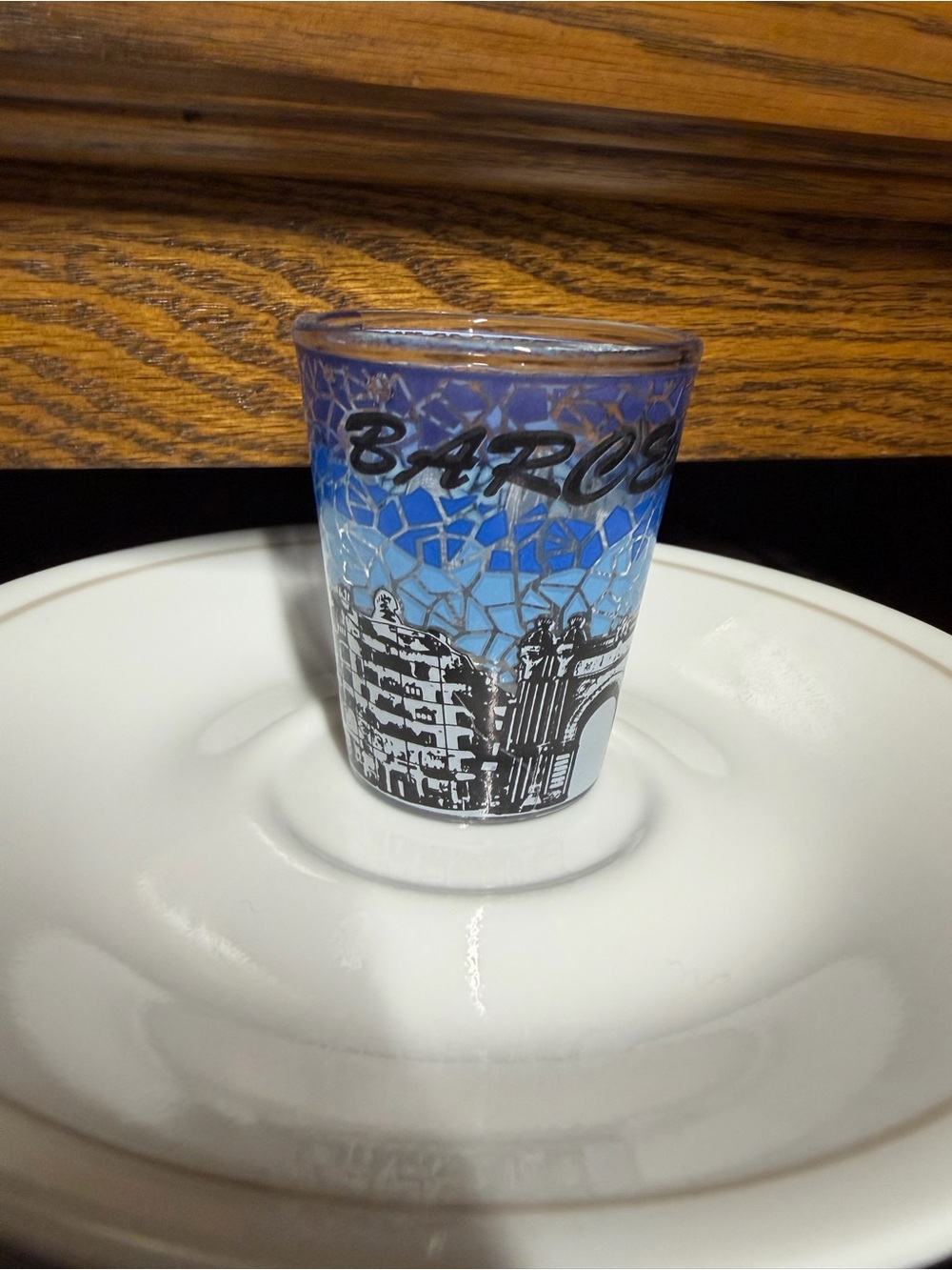 Barcelona Mosaic Blue Shot Glass